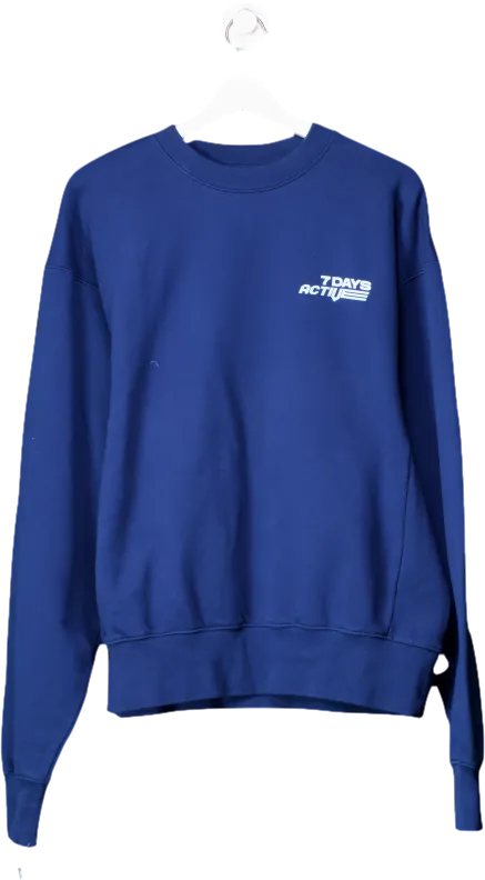 7 Days Active Blue Crew Neck Sweatshirt UK S