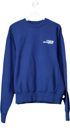 7 Days Active Blue Crew Neck Sweatshirt UK S