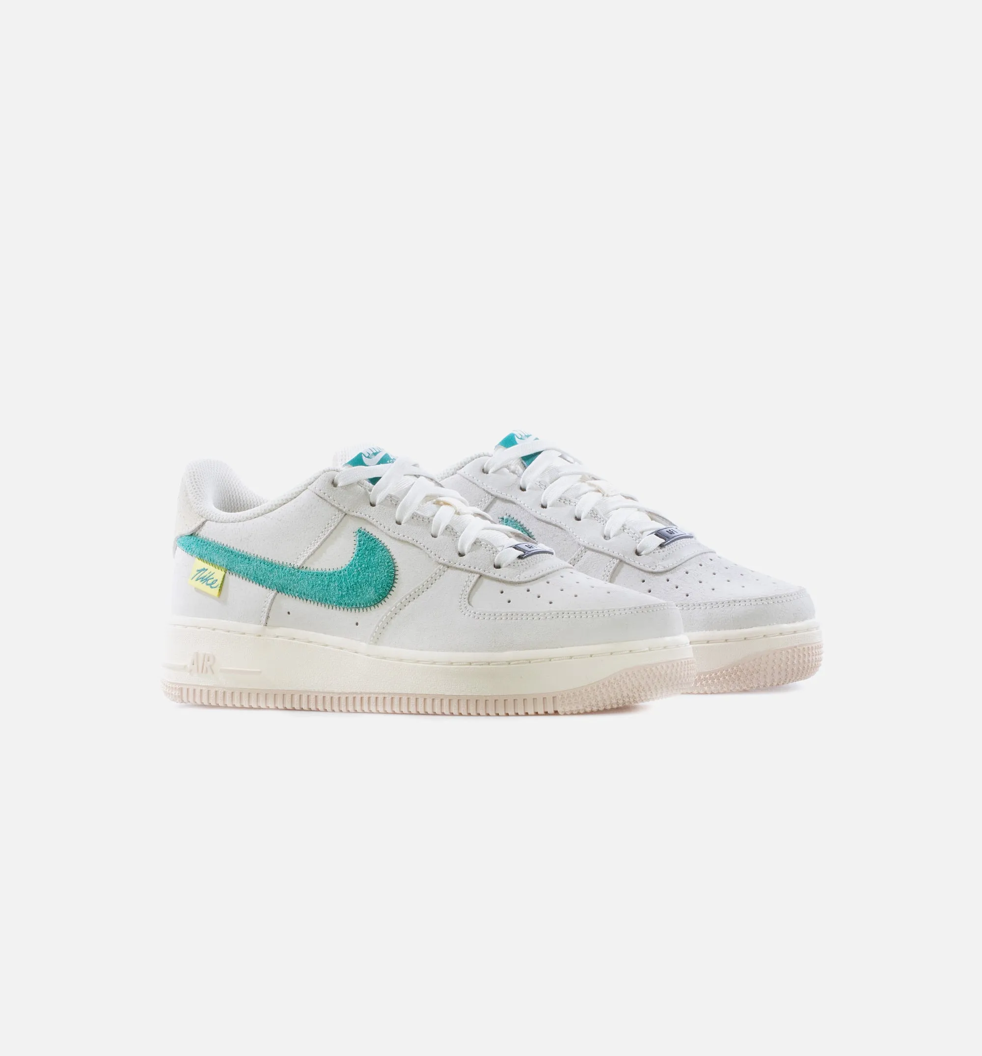 Air Force 1 LV Test of Time Grade School Lifestyle Shoe - Sail/Coconut Milk/Pearl White/Green Noise