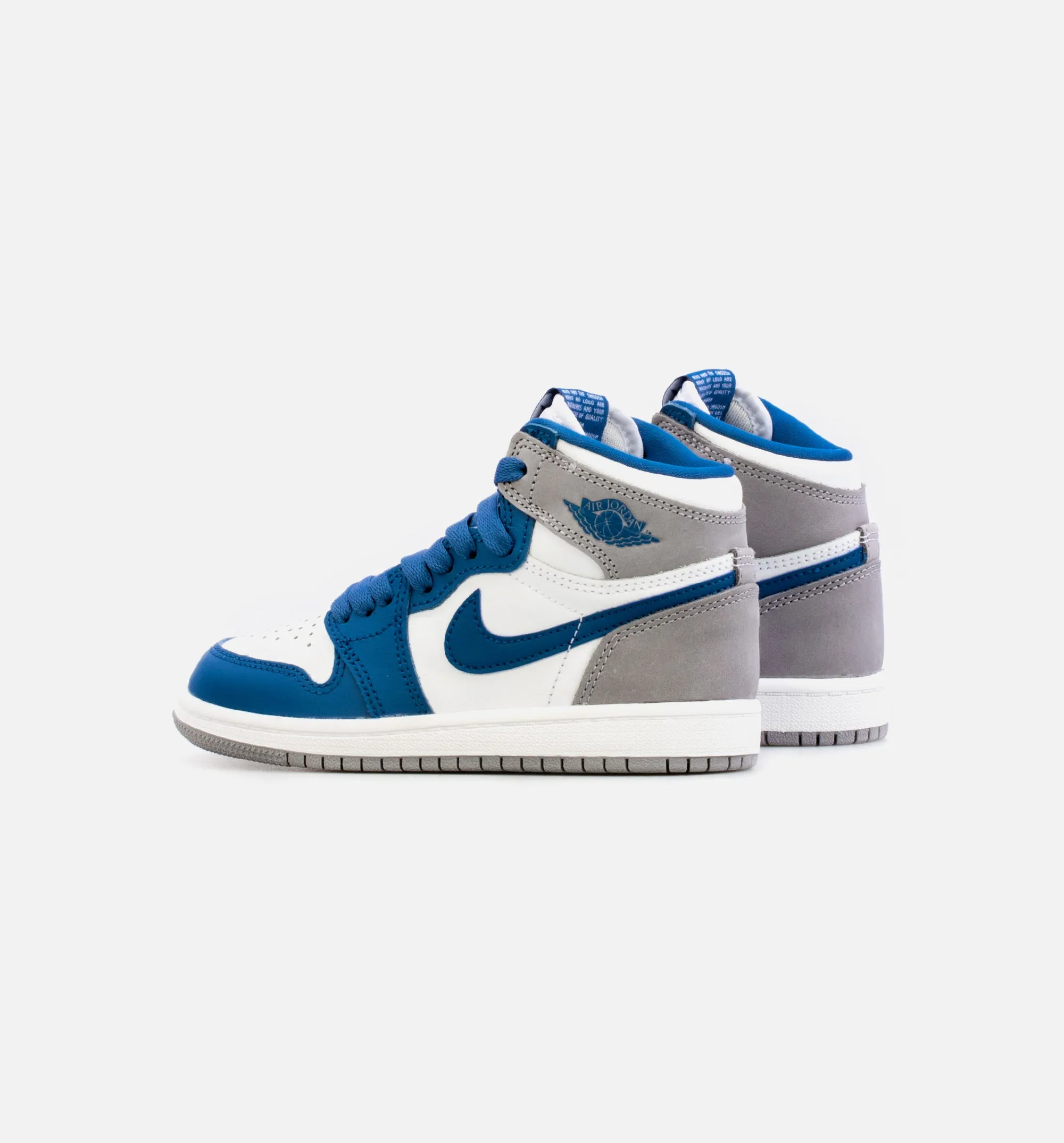 Air Jordan 1 High OG True Blue Preschool Lifestyle Shoe - Blue/White Free Shipping