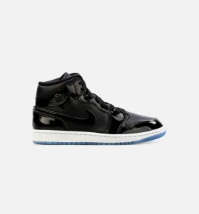 Air Jordan 1 Mid Space Jam Mens Lifestyle Shoe - Black