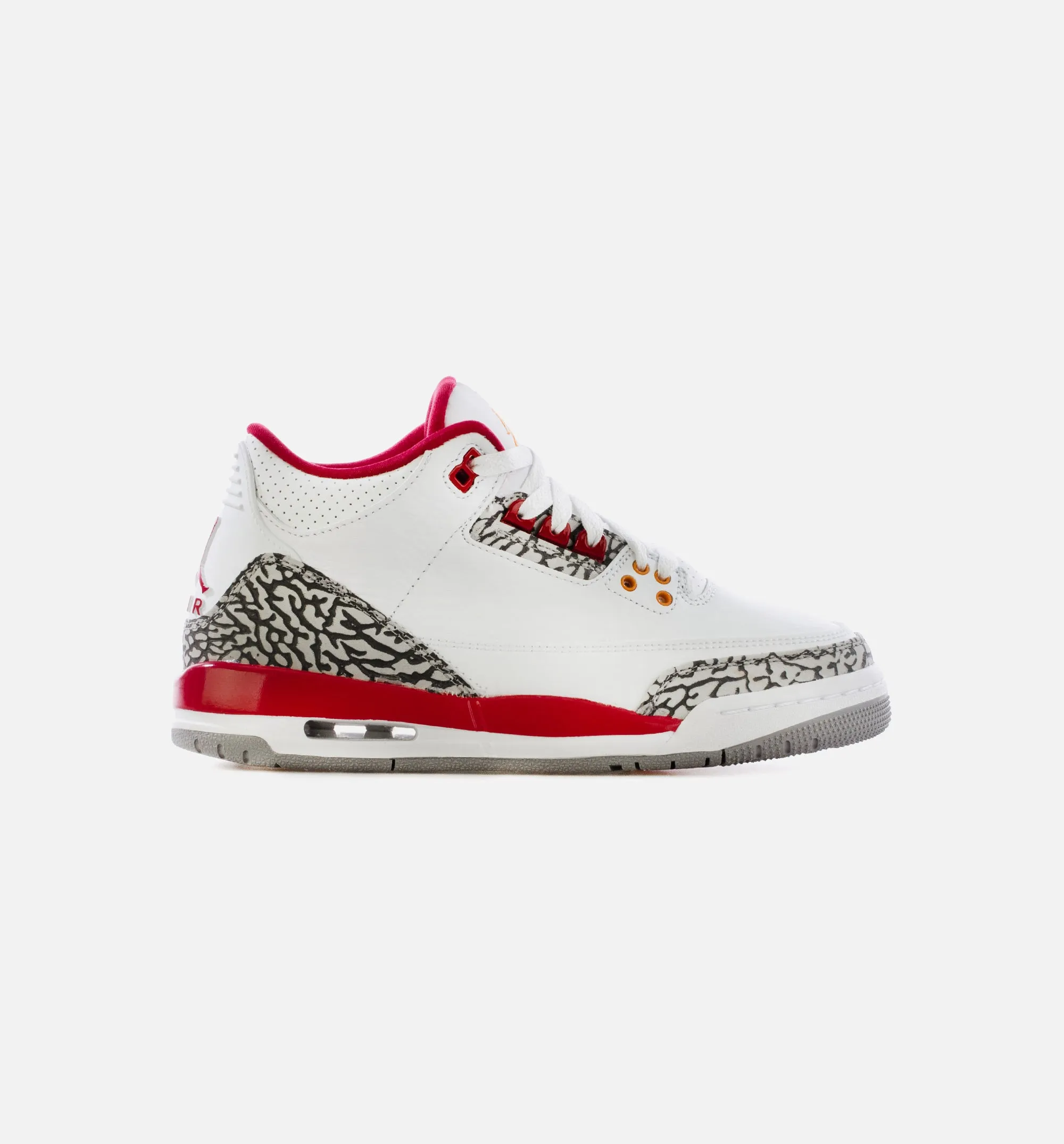 Air Jordan 3 Retro Cardinal Red Grade School Lifestyle Shoe - White/Light Curry/Cardinal Red Limit One Per Customer