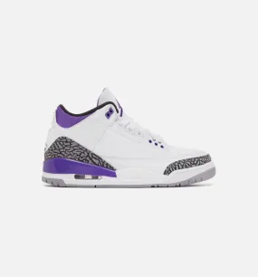 Air Jordan 3 Retro Dark Iris Grade School Lifestyle Shoe - White/Purple Free Shipping