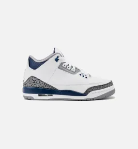 Air Jordan 3 Retro Midnight Navy Grade School Lifestyle Shoe - White/Midnight Navy