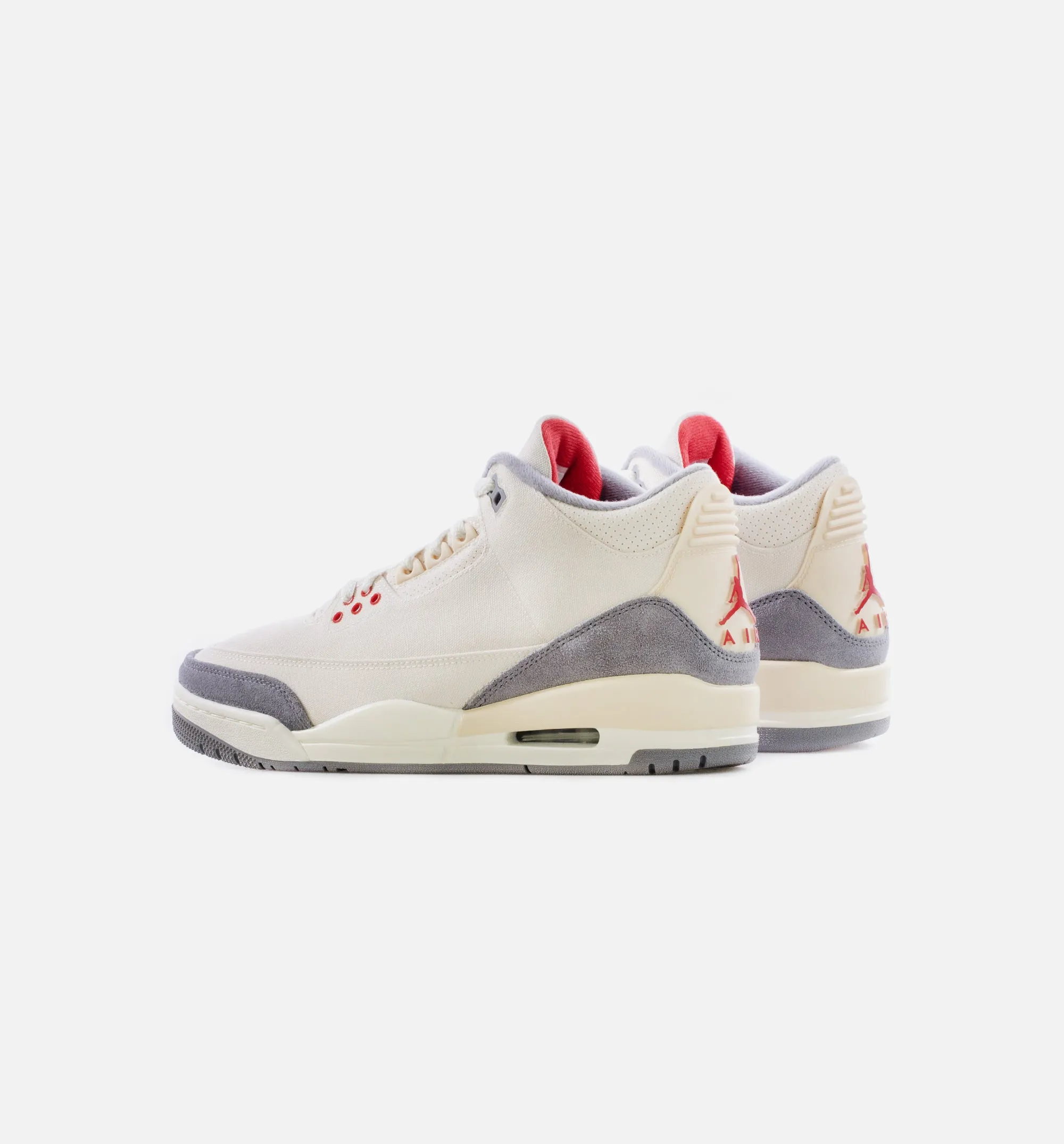 Air Jordan 3 Retro Muslin Mens Lifestyle Shoe - Sand/Red/Grey Limit One Per Customer