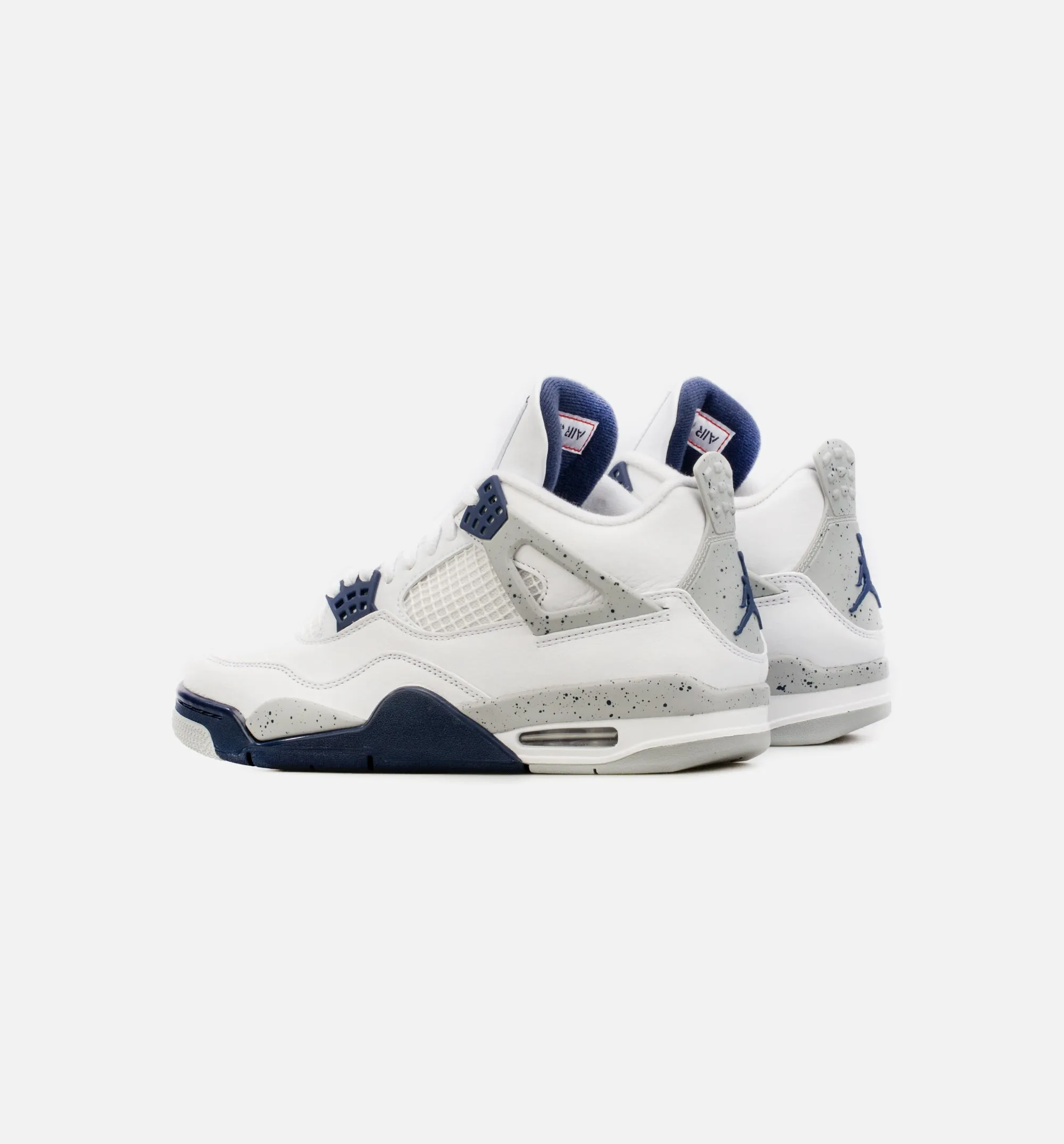 Air Jordan 4 Midnight Navy Mens Lifestyle Shoe - White/Blue Limit One Per Customer