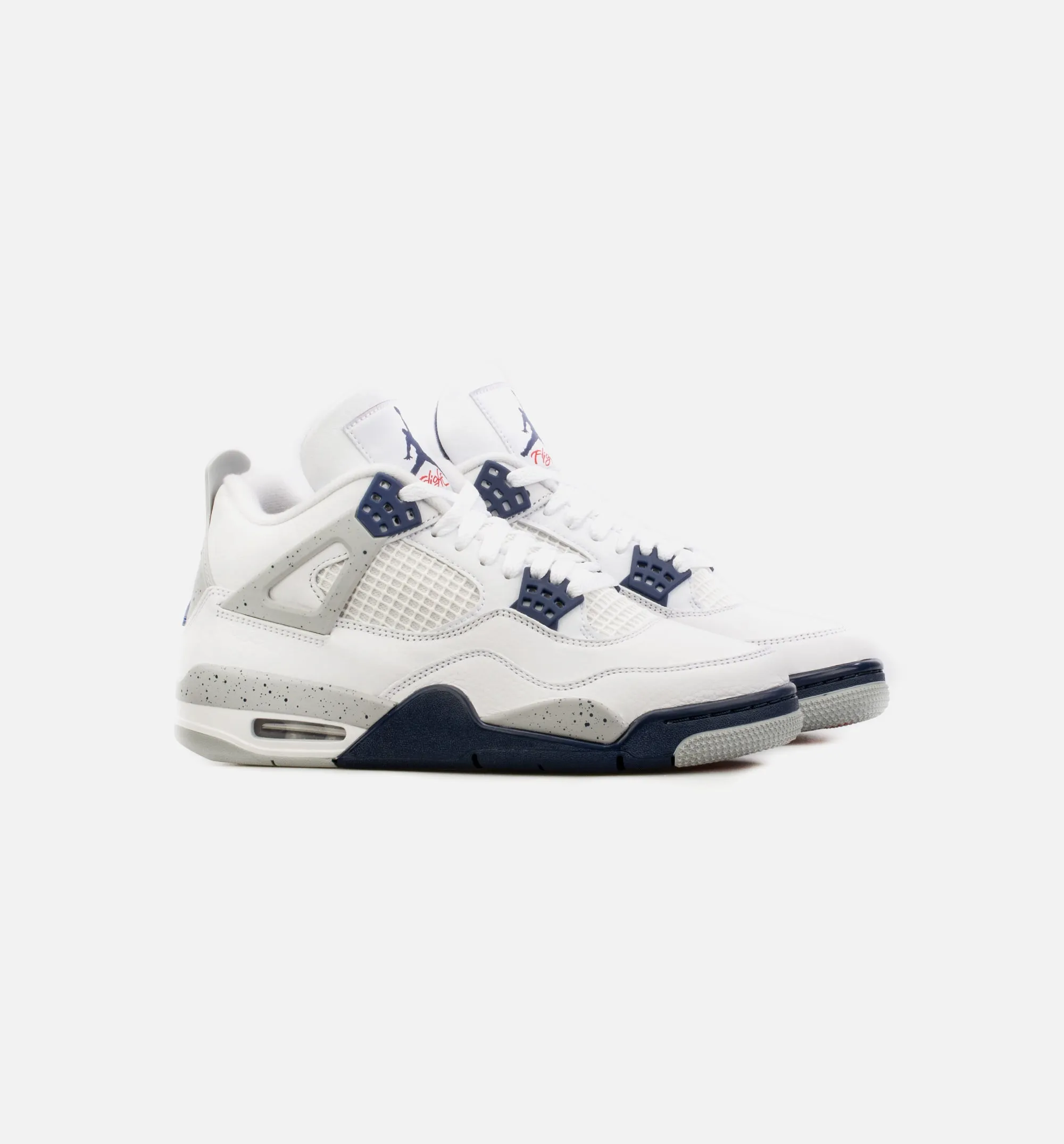 Air Jordan 4 Midnight Navy Mens Lifestyle Shoe - White/Blue Limit One Per Customer