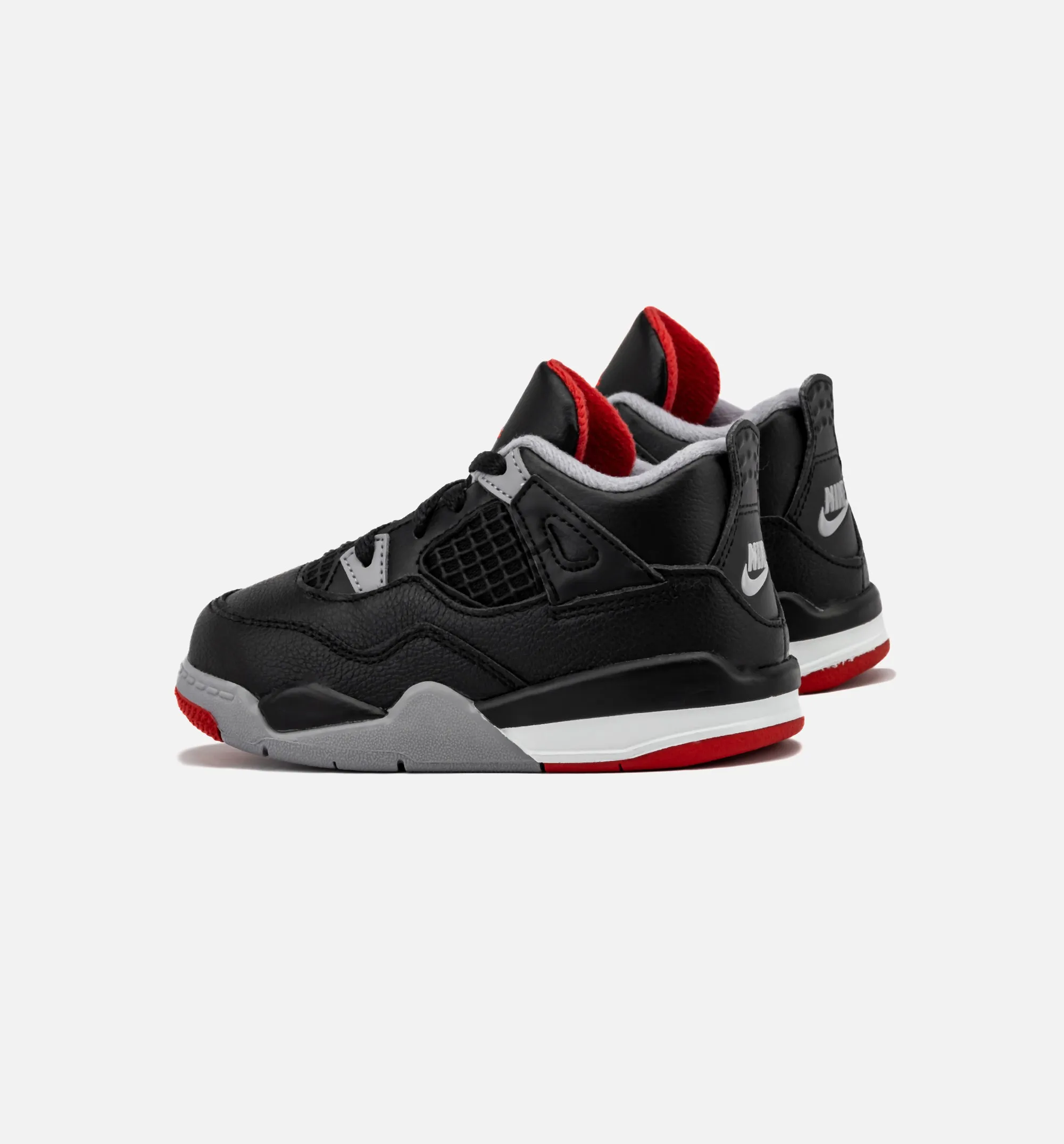 Air Jordan 4 Retro Bred Reimagined Infant Toddler Lifestyle Shoe - Black/Fire Red/Cement Grey/Summit White