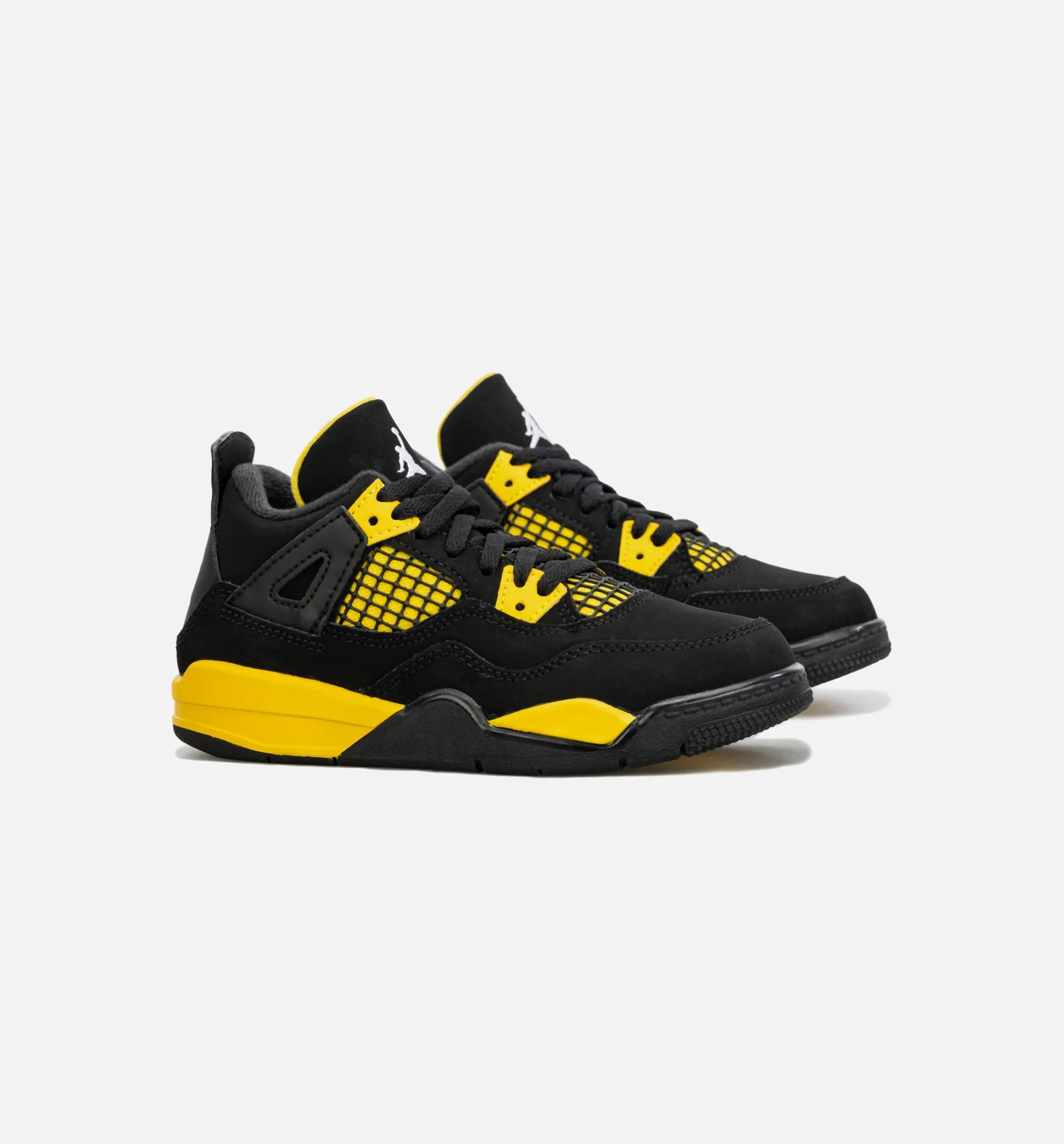 Air Jordan 4 Retro Thunder Preschool Lifestyle Shoe - Black/Yellow