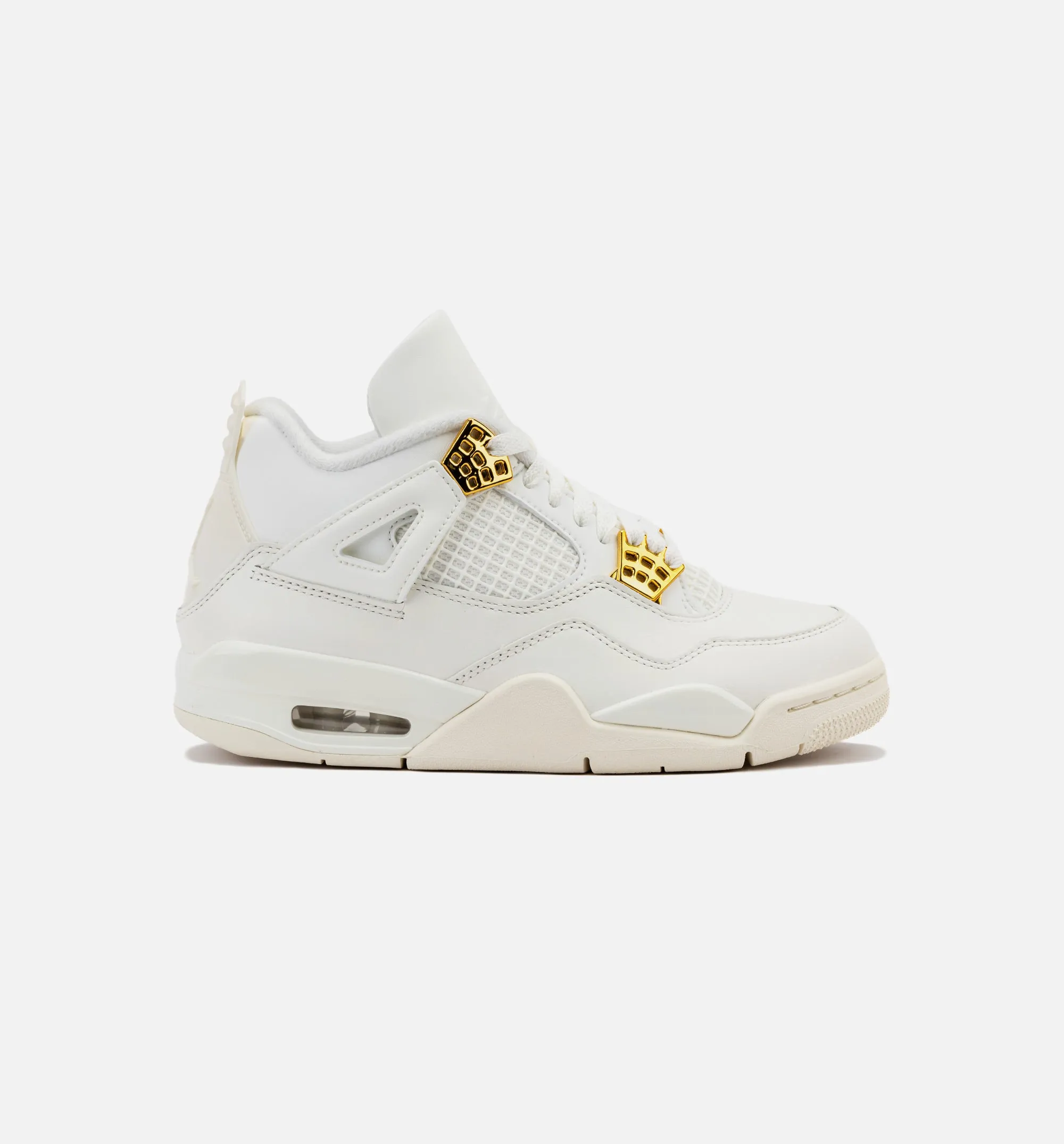 Air Jordan 4 Retro White and Gold Womens Lifestyle Shoe - Sail/Metallic Gold/Black Limit One Per Customer