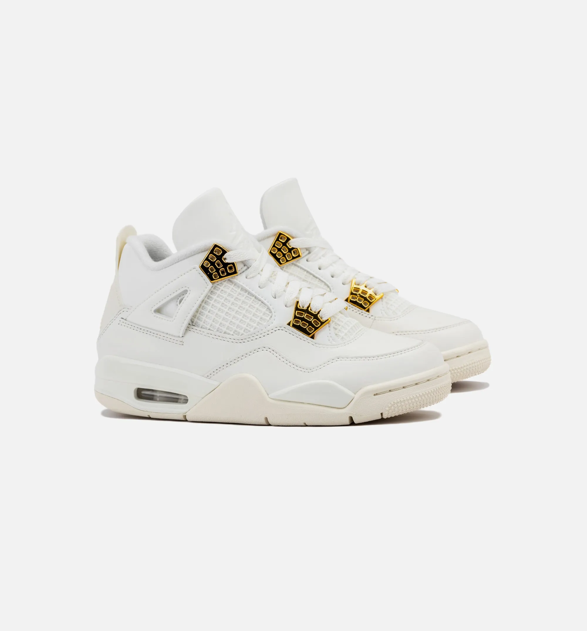 Air Jordan 4 Retro White and Gold Womens Lifestyle Shoe - Sail/Metallic Gold/Black Limit One Per Customer