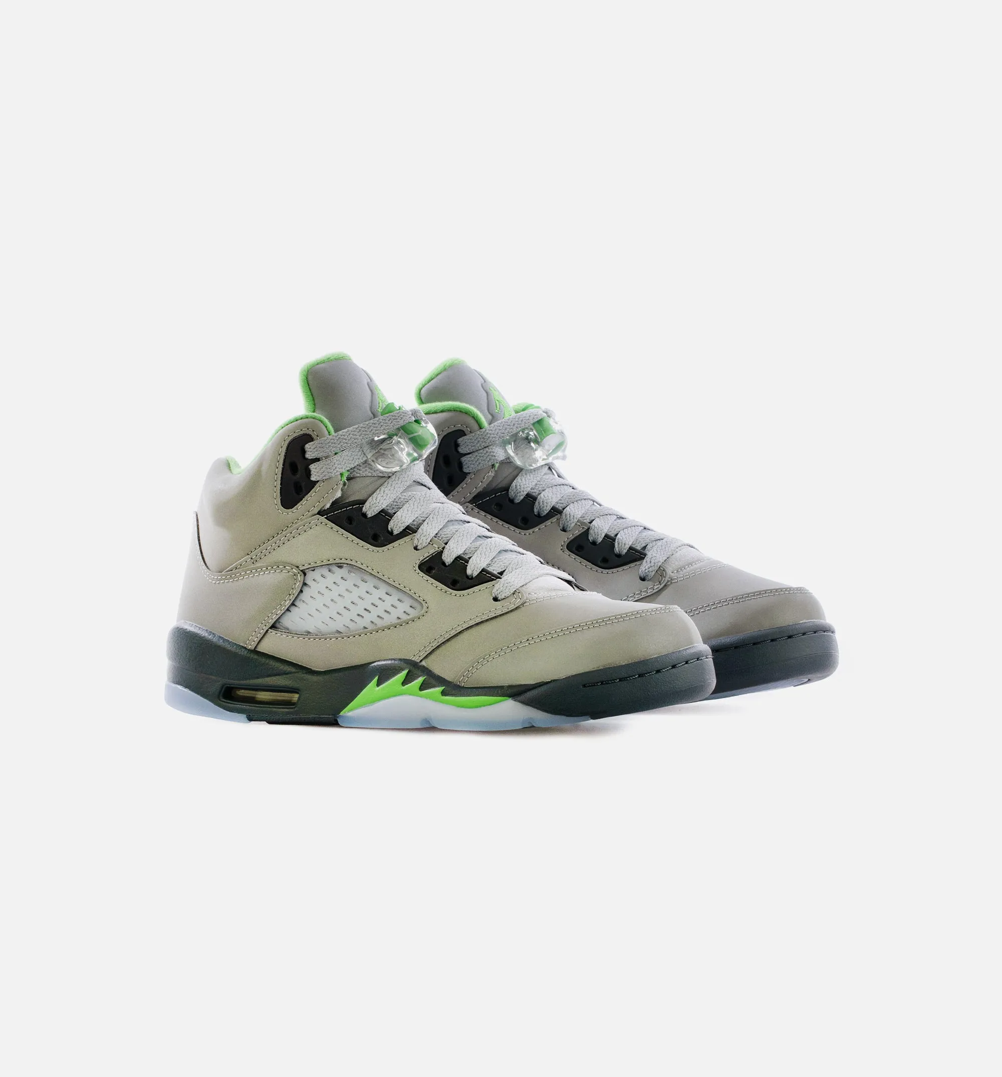 Air Jordan 5 Retro Green Bean Grade School Lifestyle Shoe - Silver/Green Free Shipping