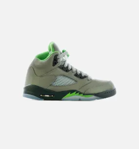 Air Jordan 5 Retro Green Bean Grade School Lifestyle Shoe - Silver/Green Free Shipping