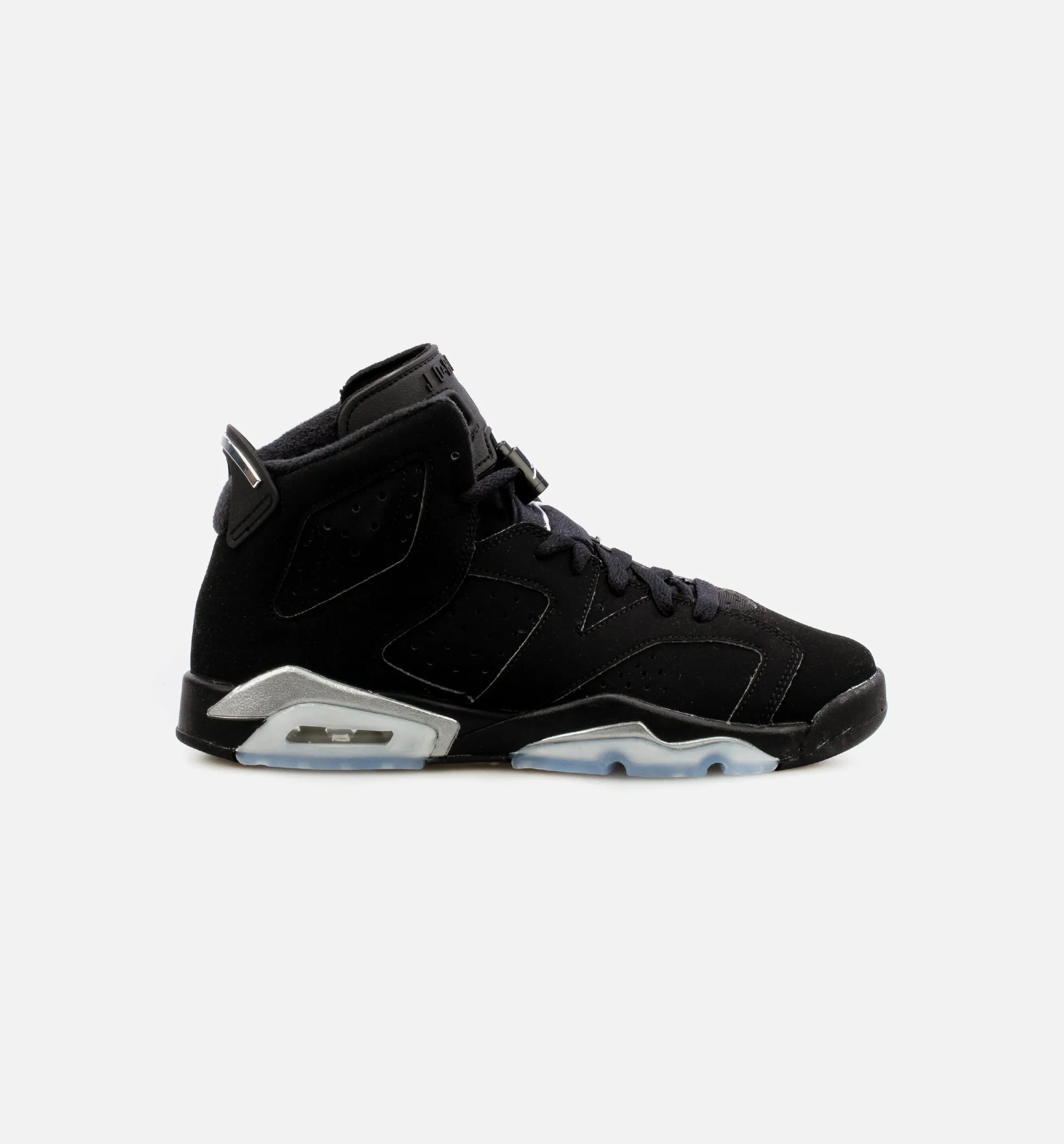 Air Jordan 6 Retro Metallic Silver Grade School Lifestyle Shoe - Black