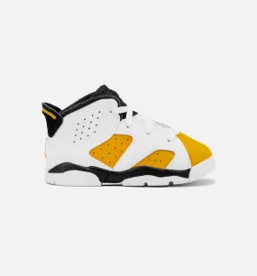 Air Jordan 6 Retro Yellow Ochre Infant Toddler Lifestyle Shoe - White/Yellow Ochre/Black Free Shipping