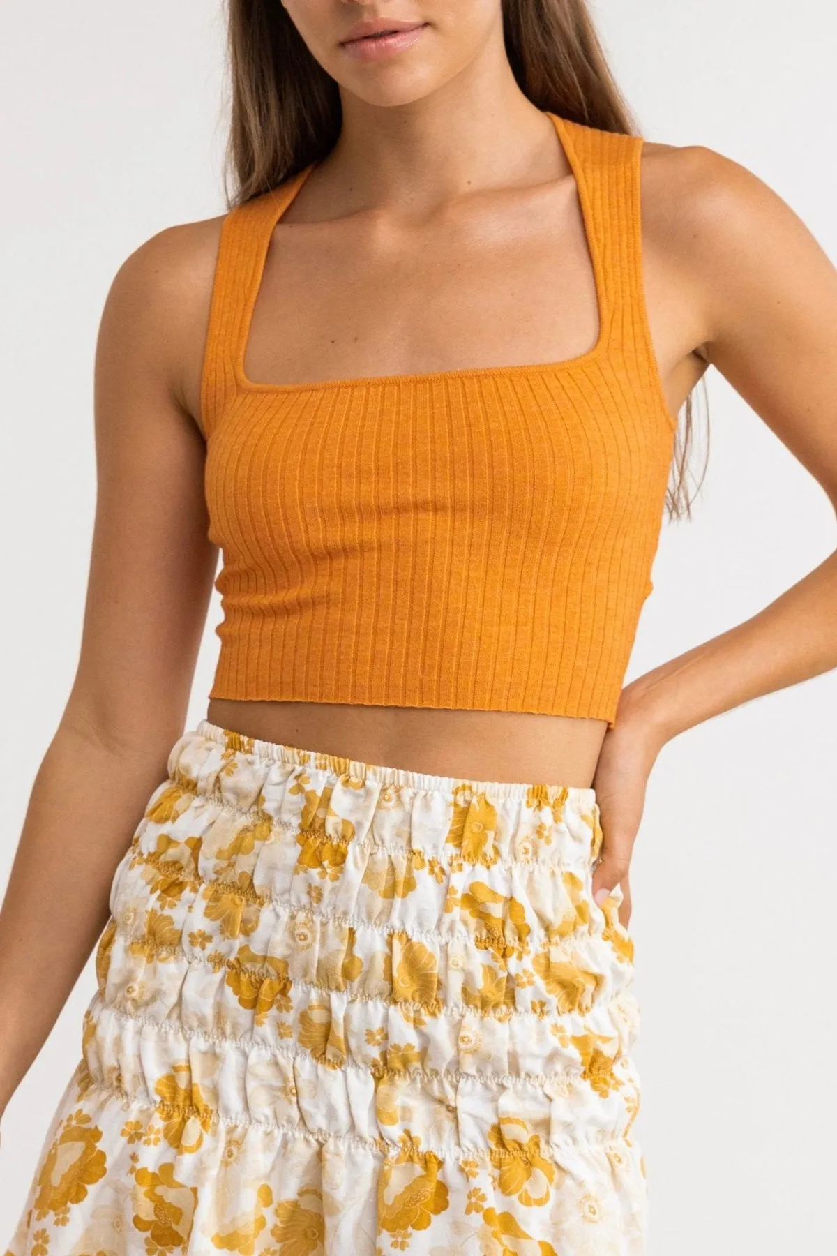 Andie Knit Crop Top / Tangelo