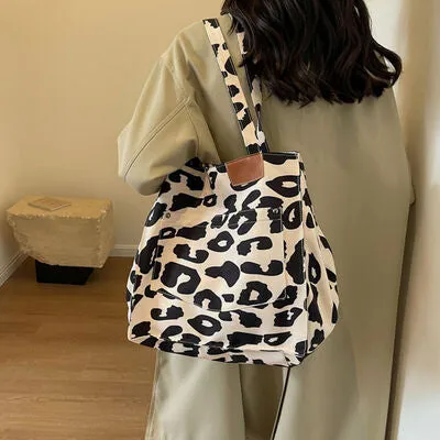 Animal Print Canvas Tote Bag