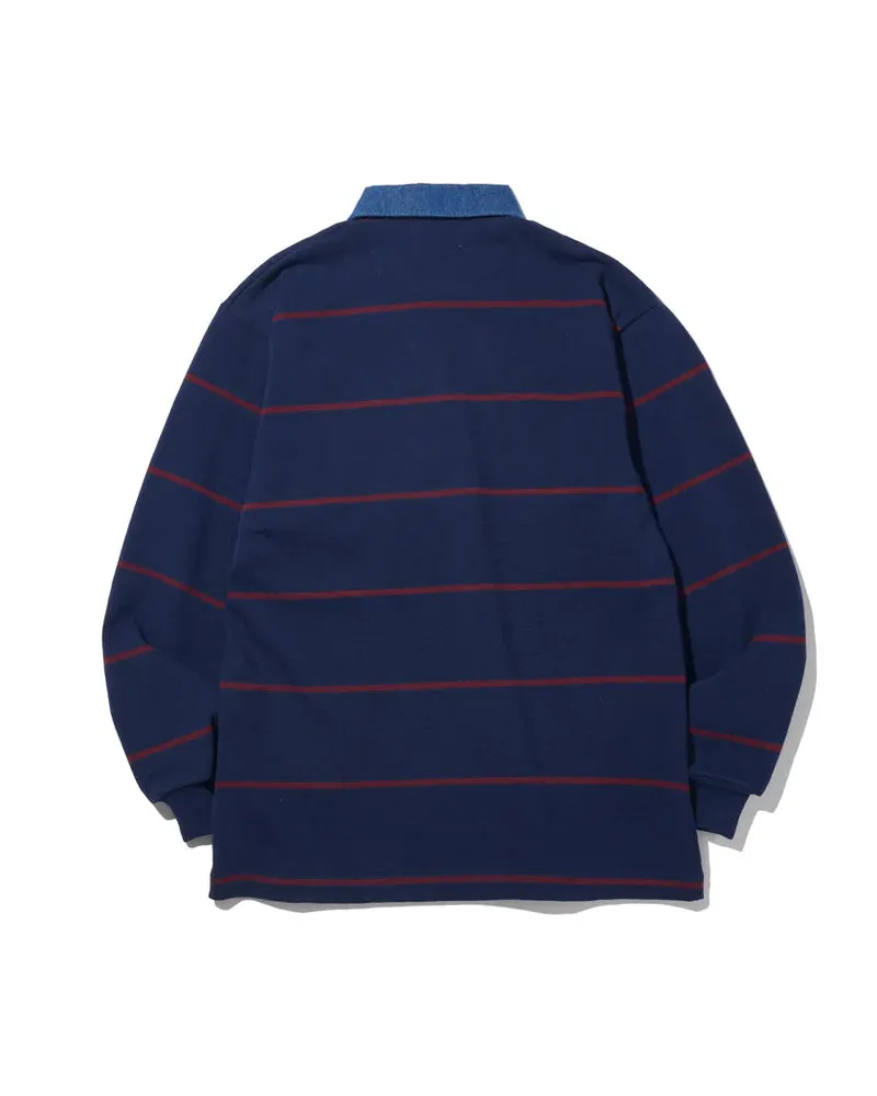 BATTENWEAR Pocket Rugby Shirt Navy Maroon