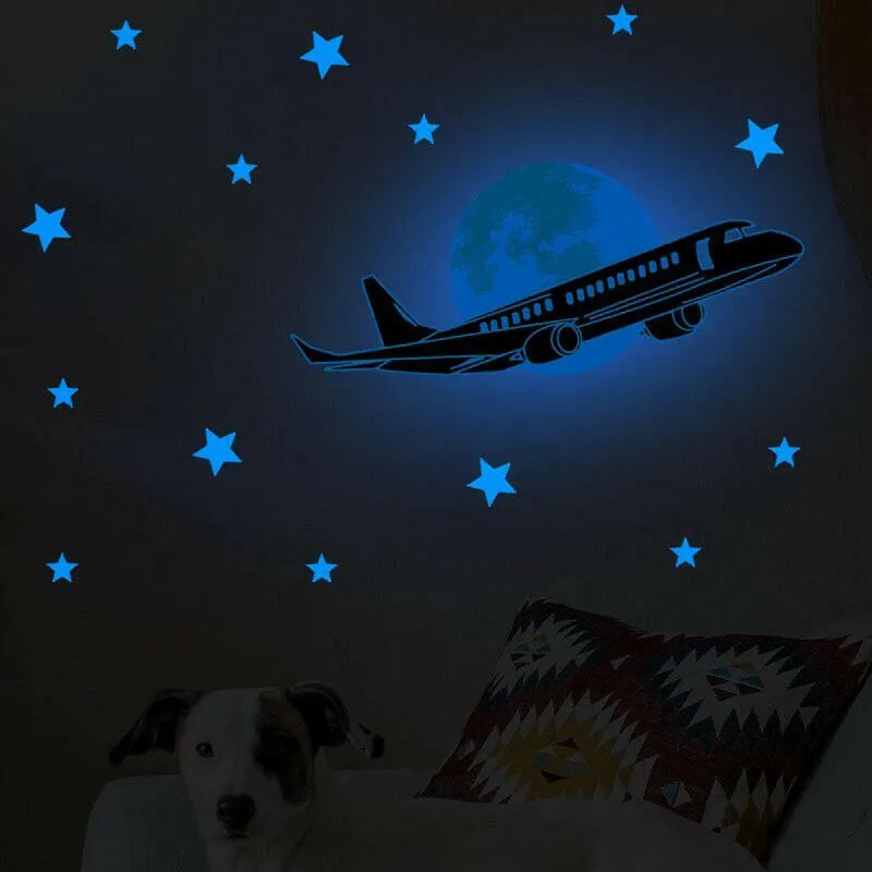 Blue Moon Stars Luminous 3D Wall Stickers