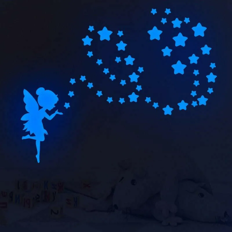 Blue Moon Stars Luminous 3D Wall Stickers