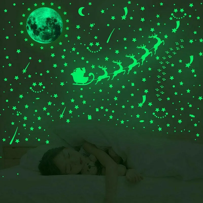 Blue Moon Stars Luminous 3D Wall Stickers