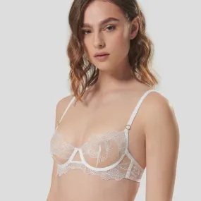 Bluebella Adeline Sheer Bra in White/Sheer 41674