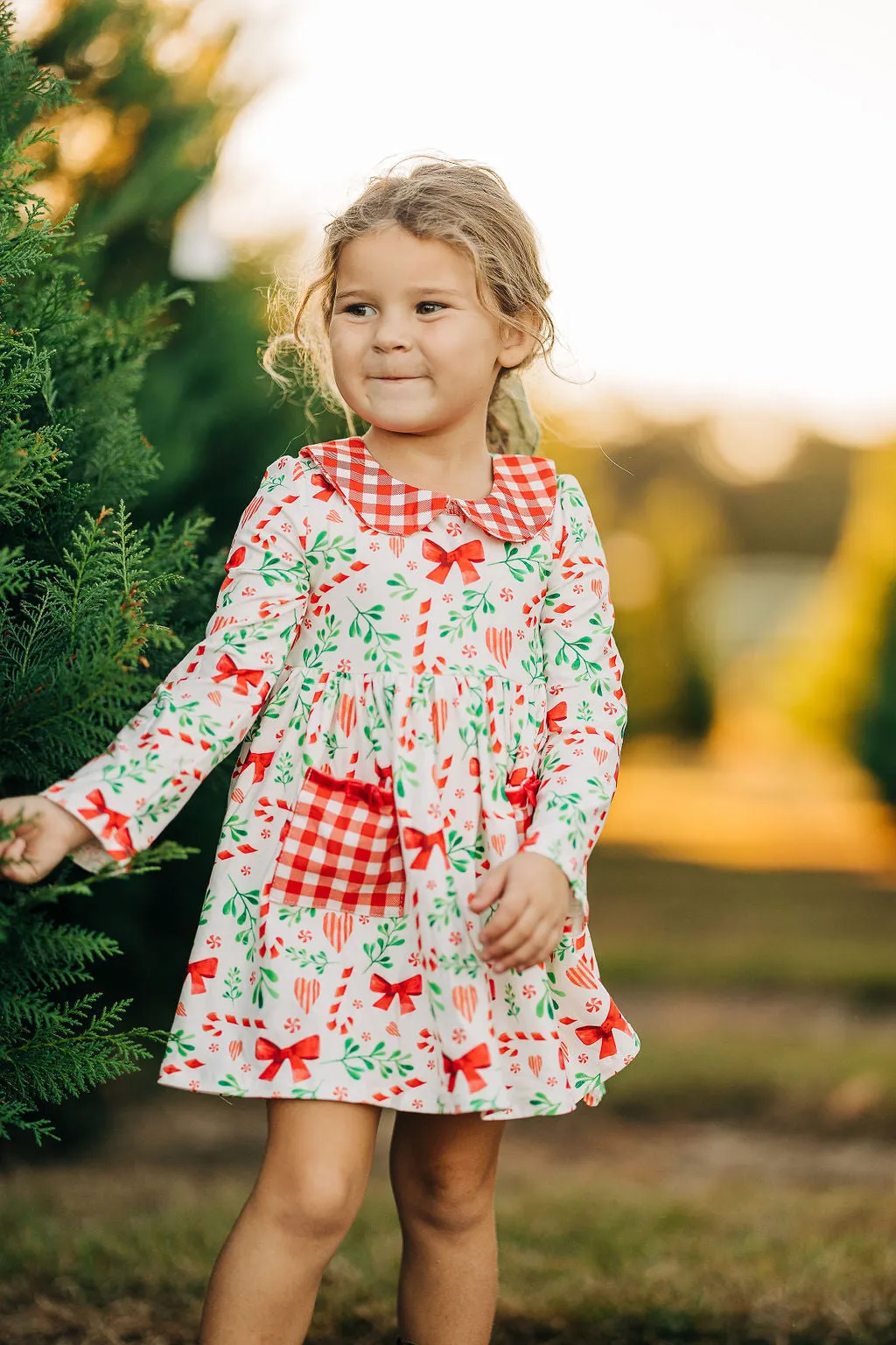 Bows & Candy Cane Twirl Dress