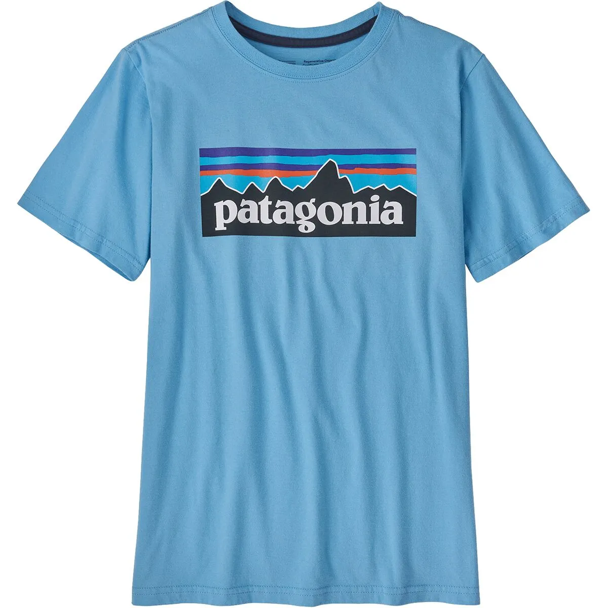 Boys' Patagonia | Regenerative Organic Cotton P-6 Logo Tee | Lago Blue