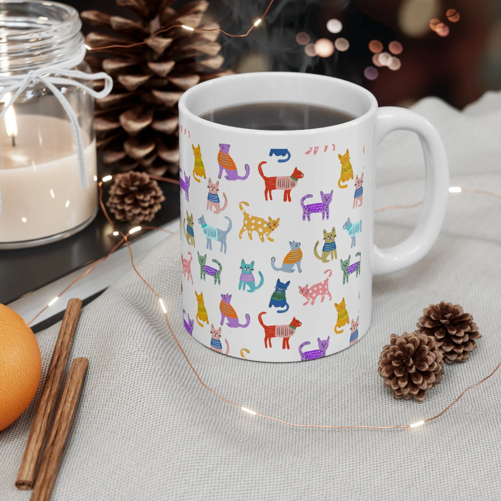 Cat Carnival Ceramic Mug 11oz