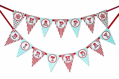 Circus Carnival Happy Birthday Banner Pennant