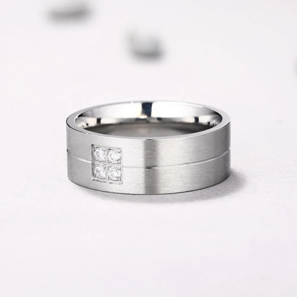 Classic Titanium Steel Wedding Band for Men