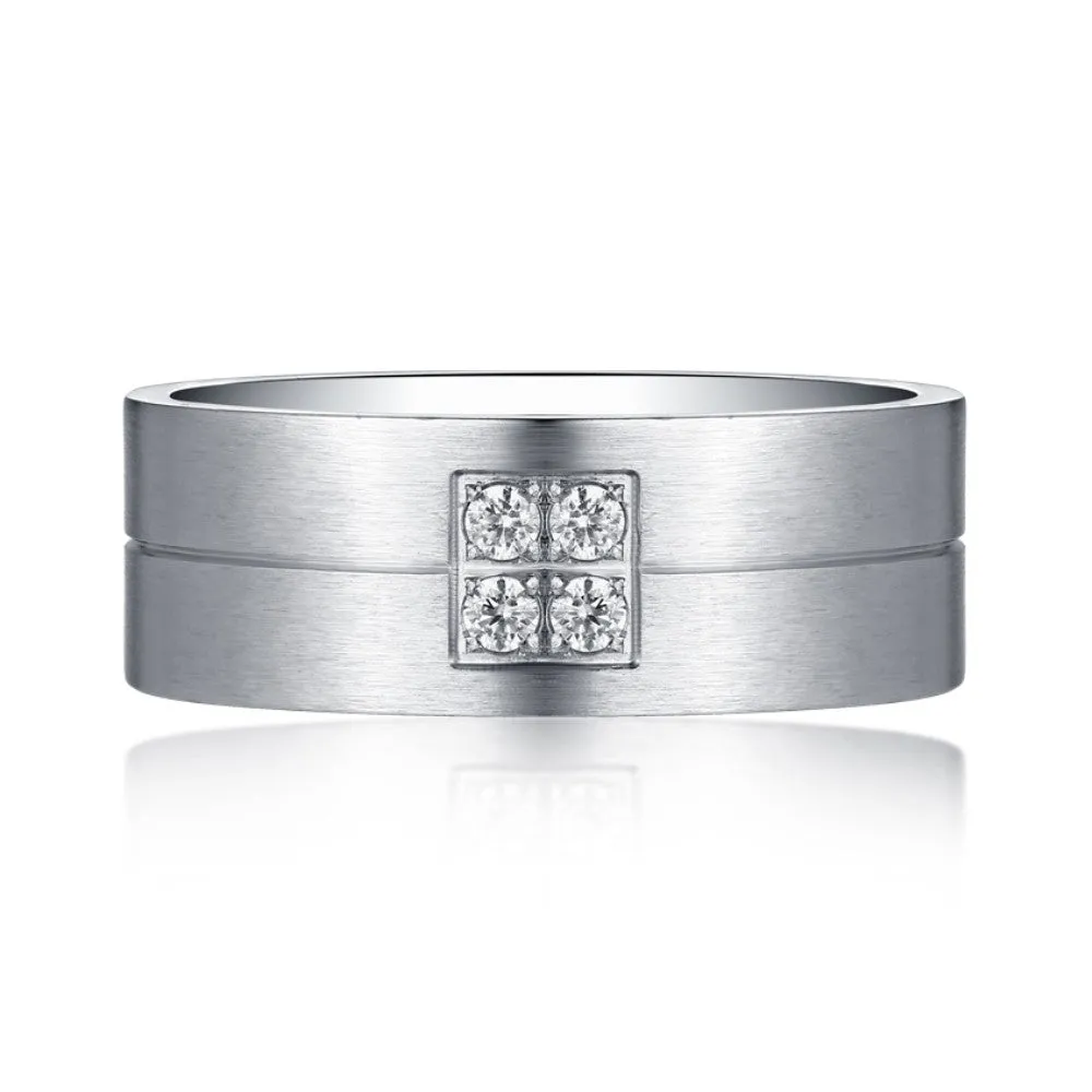 Classic Titanium Steel Wedding Band for Men