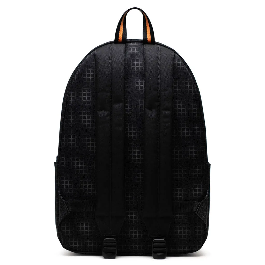 Classic XL Backpack - Black Grid/Gargoyle/Sun Orange