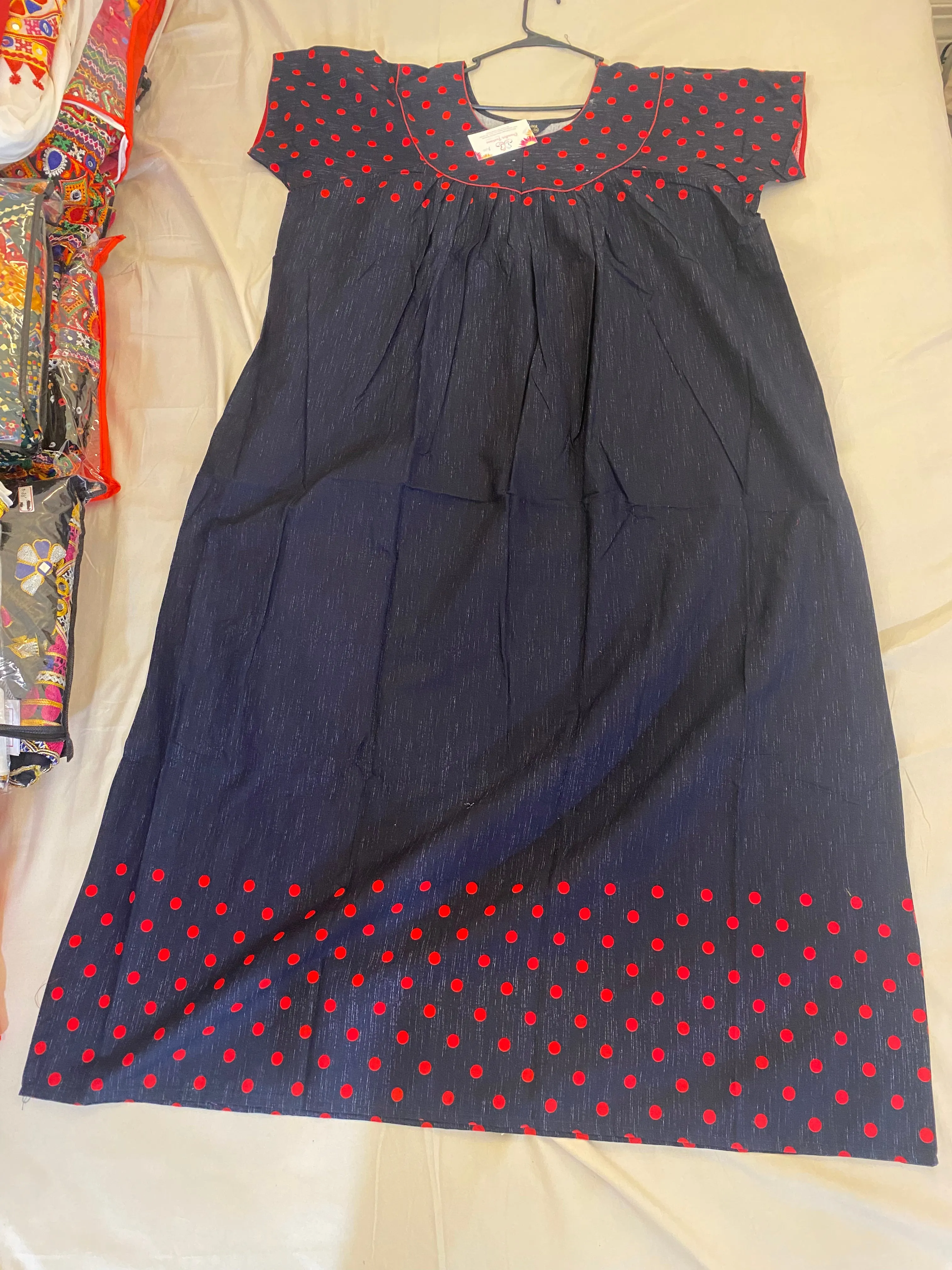 Comfy Blue And Red Boat Neck Nighty