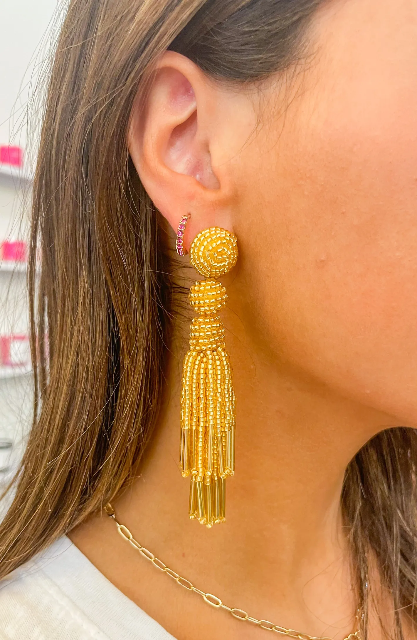 Dazzle Yourself Beaded Tassel Earring - 2 Colors