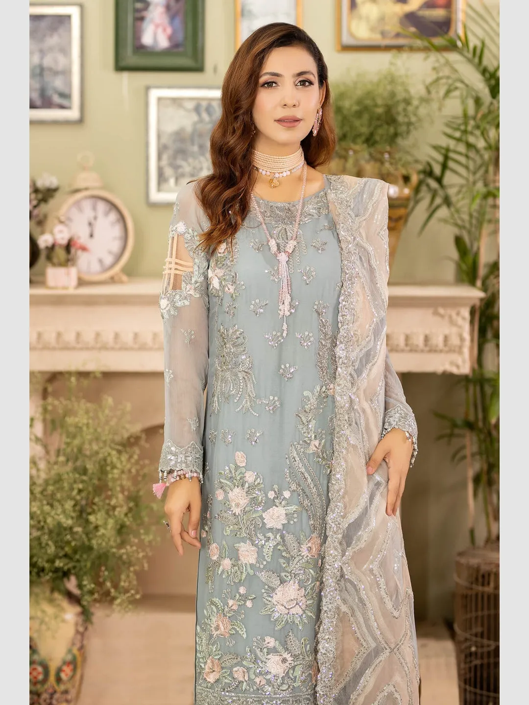 Designer Embroidered Chiffon