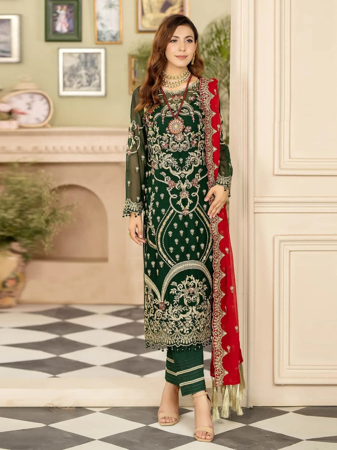 Designer Embroidered Chiffon