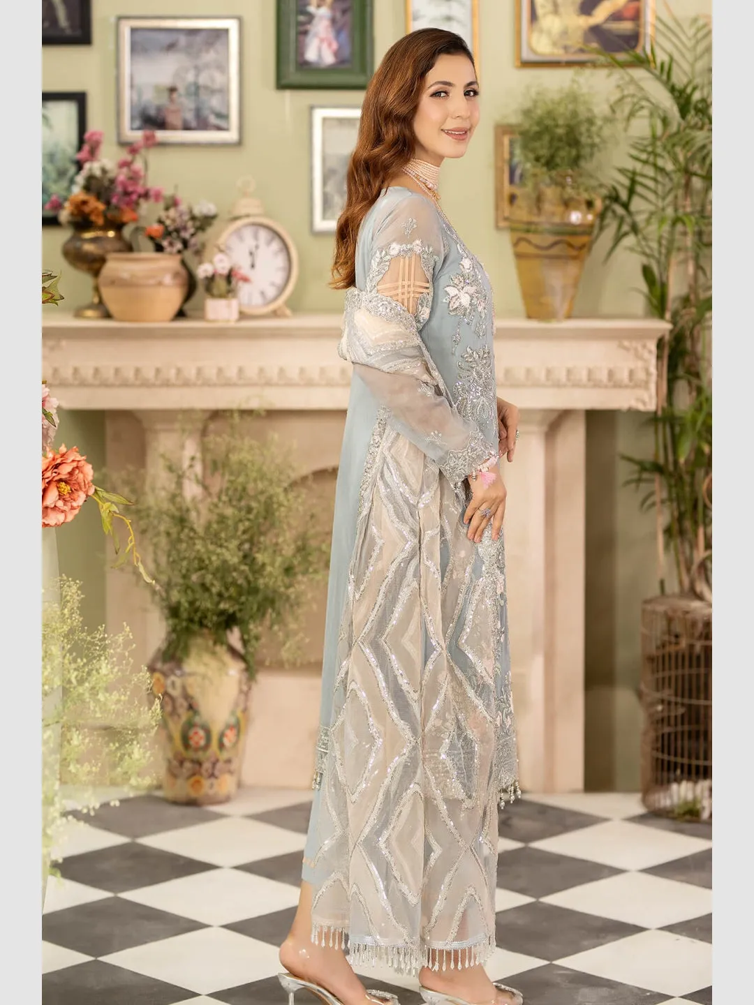 Designer Embroidered Chiffon