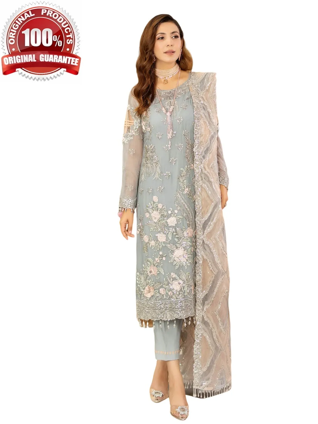 Designer Embroidered Chiffon