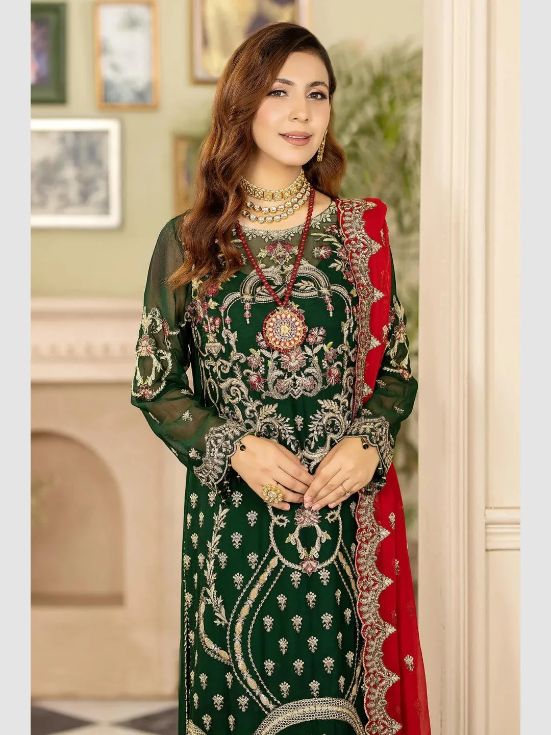 Designer Embroidered Chiffon