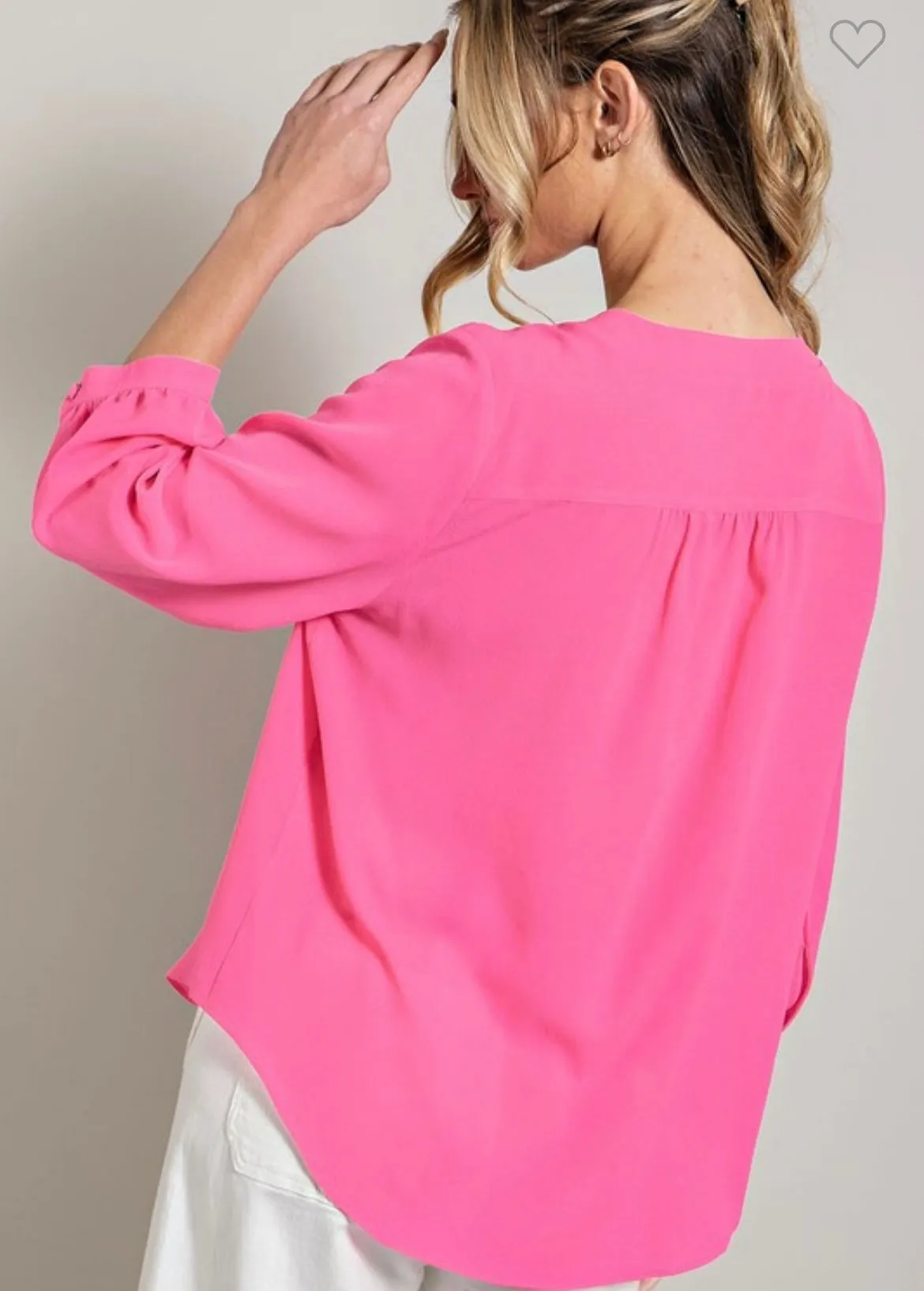 Feeling Flirty Hot Pink Blouse Top