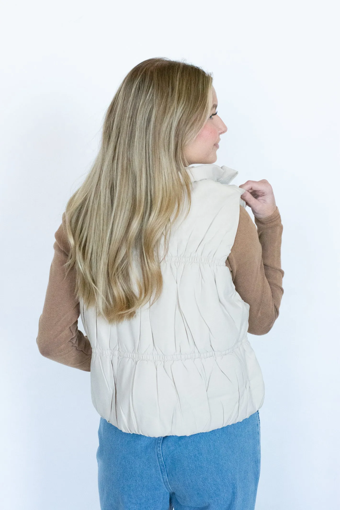 Fight the Frost Taupe Puffer Vest