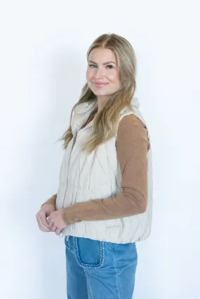 Fight the Frost Taupe Puffer Vest