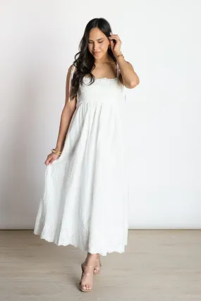 Finest Endeavor Eyelet Midi Dress