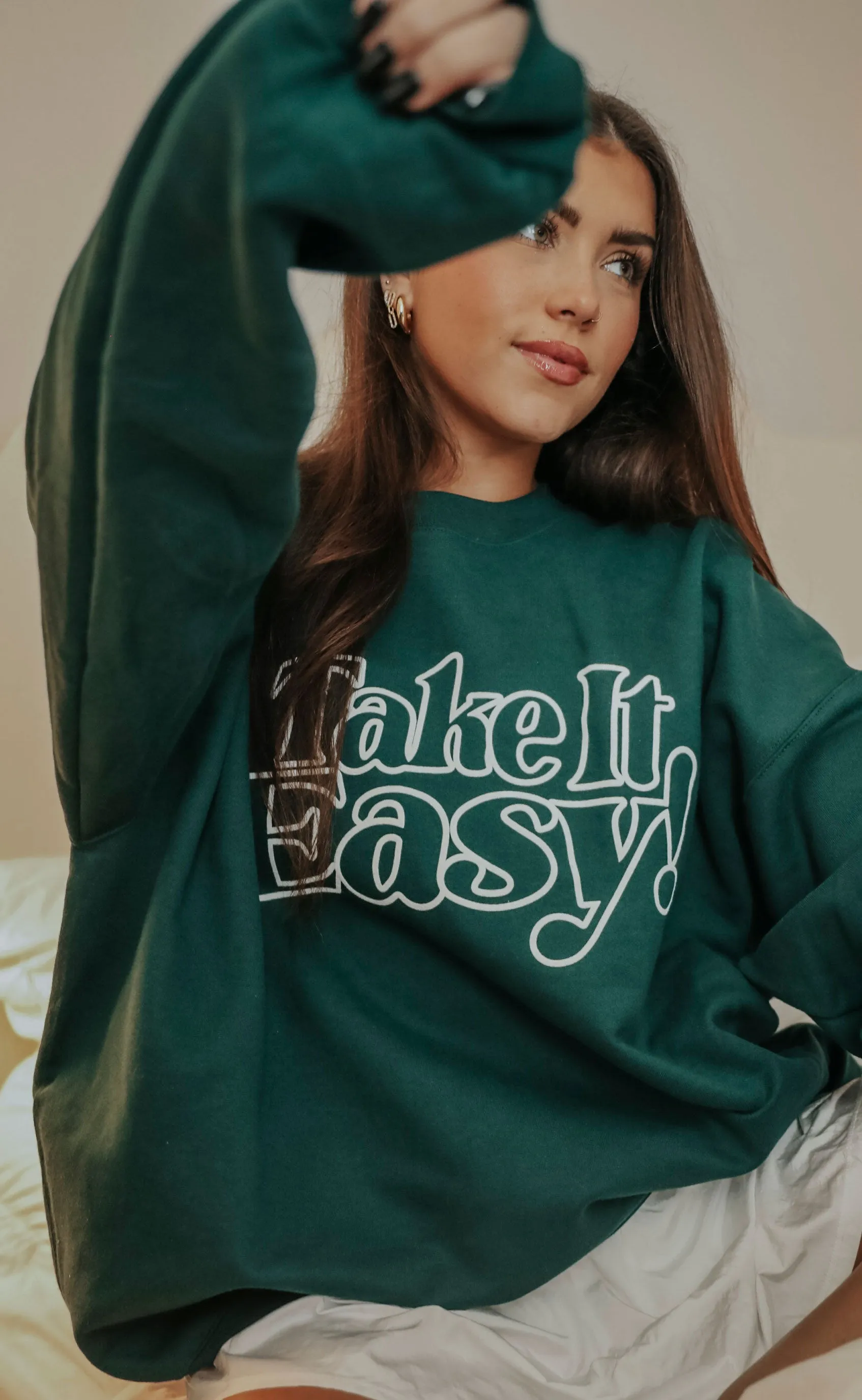 friday   saturday: take it easy sweatshirt