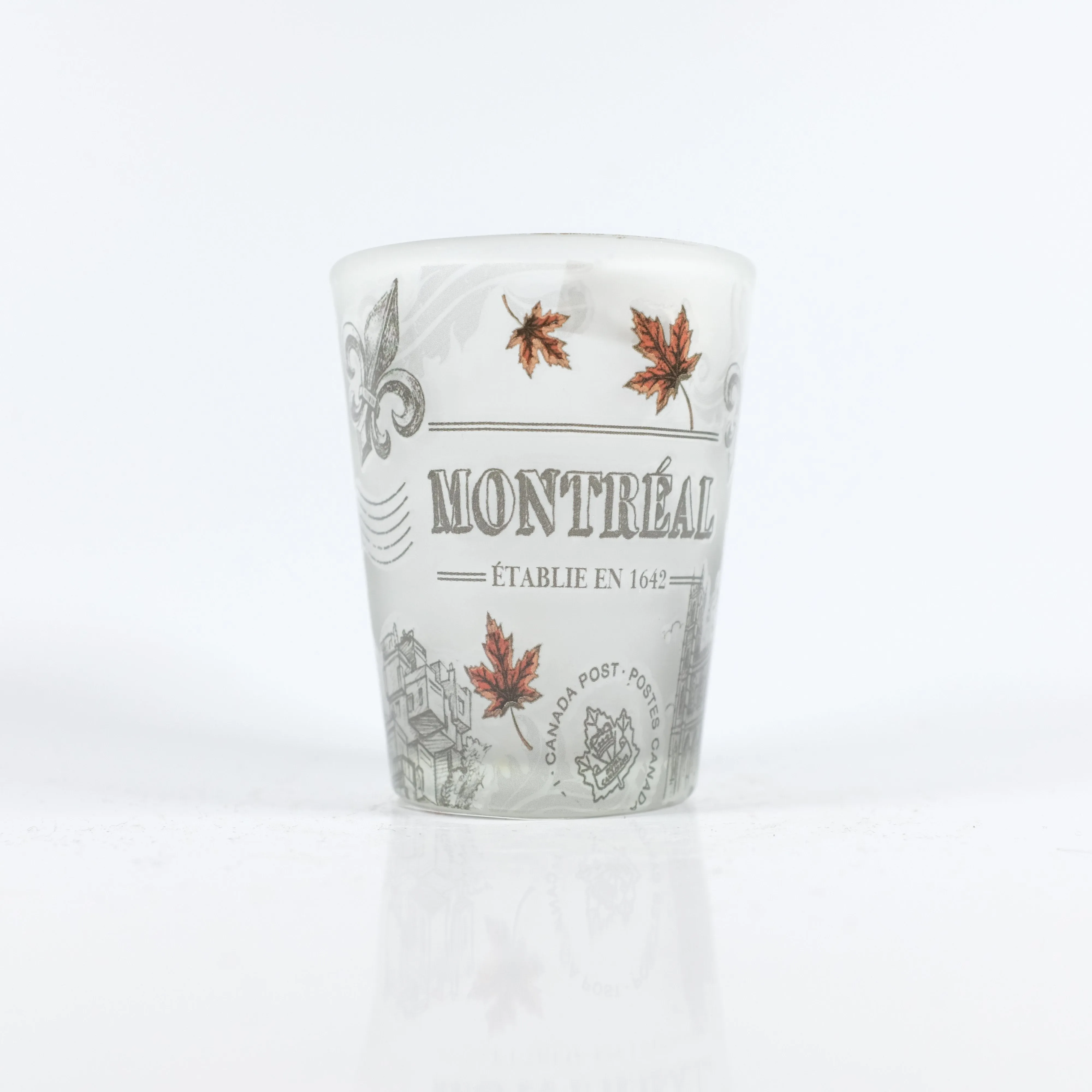 Frosted famous Montreal Sites Shot glass