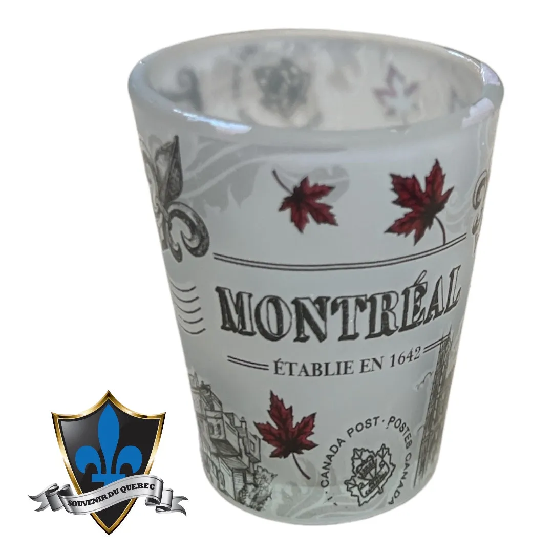 Frosted famous Montreal Sites Shot glass