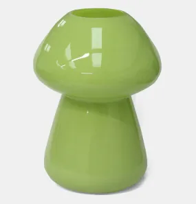 Glass Mushroom Vase in Chartreuse