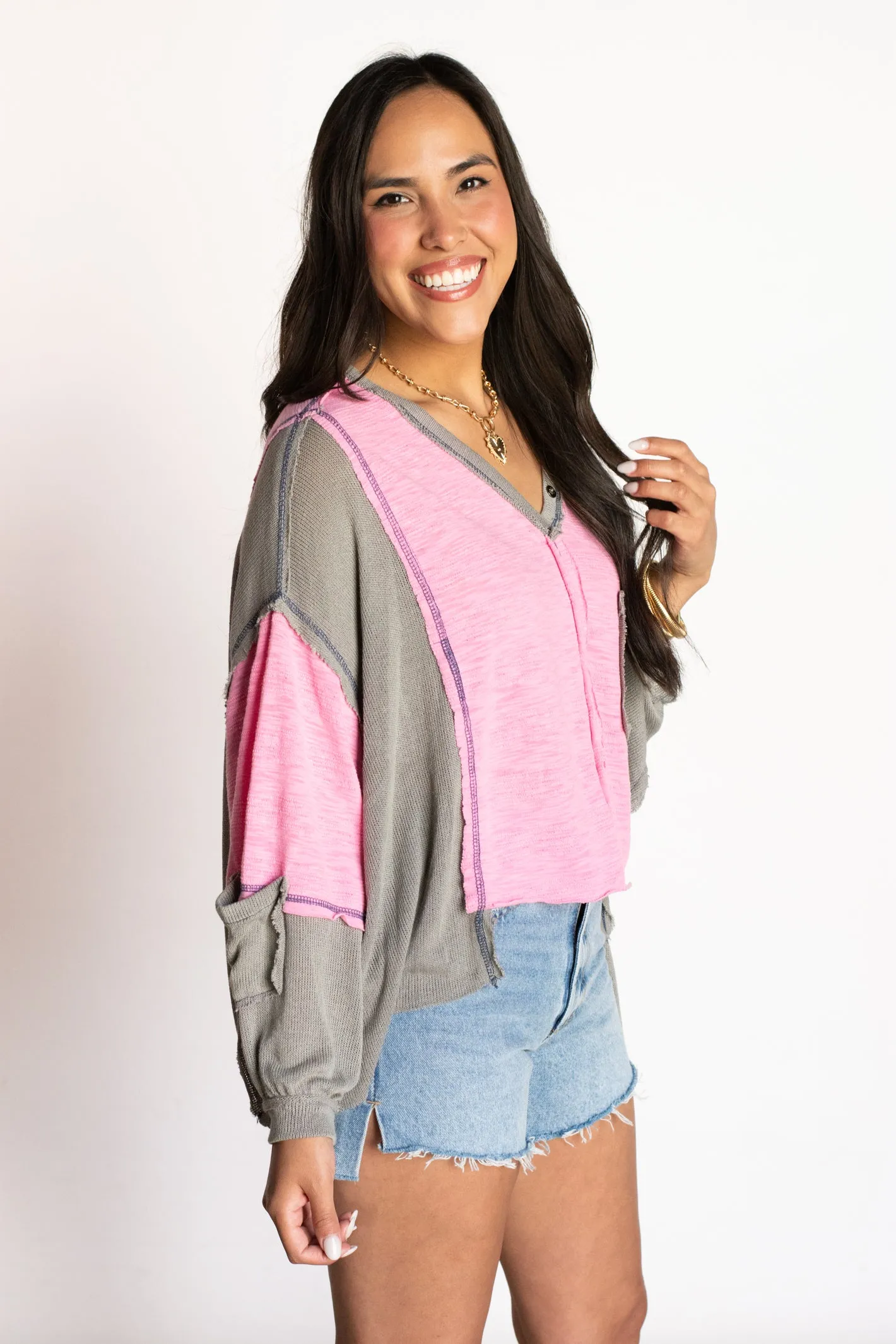 Iconic Love Pink Loose Fit Top