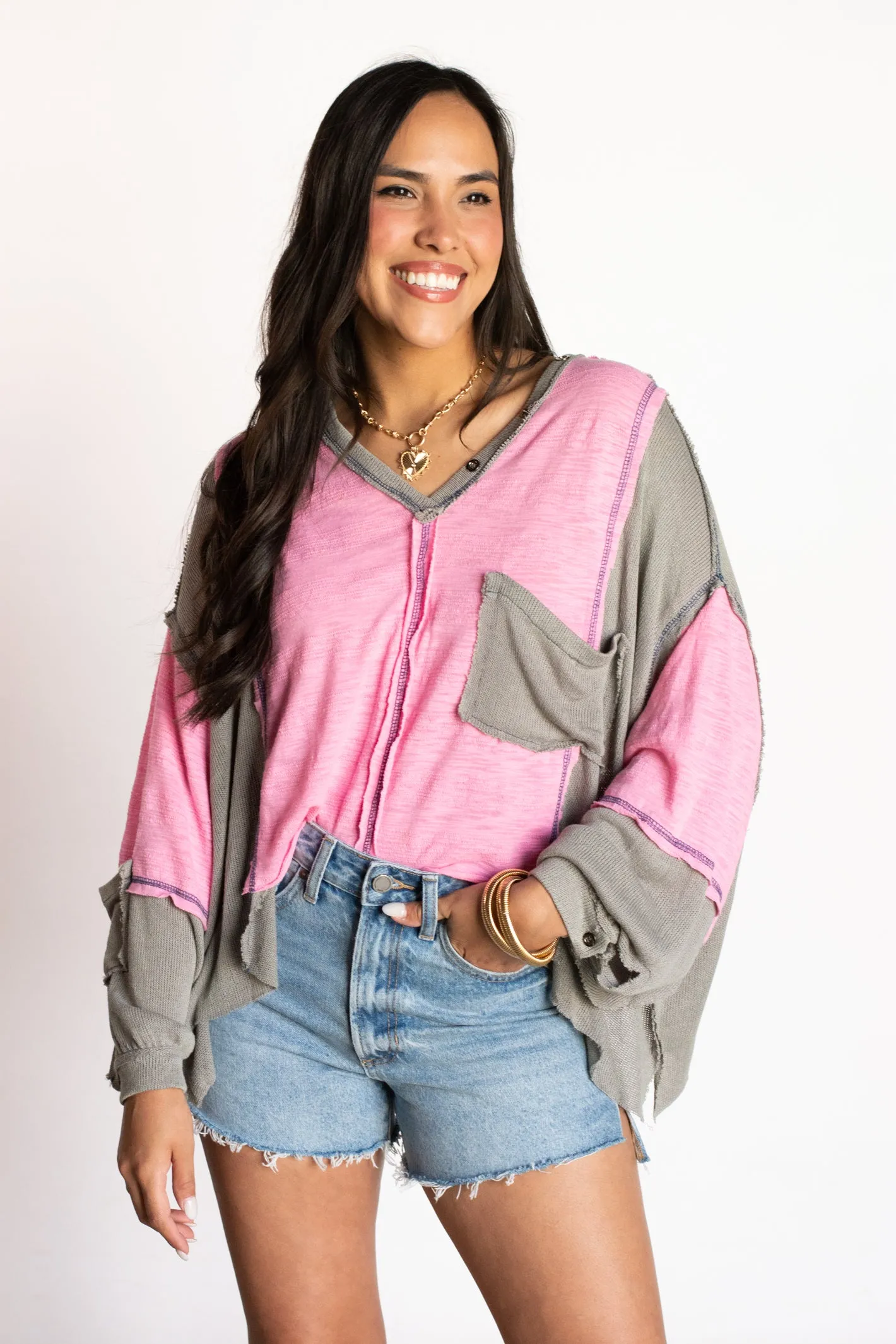 Iconic Love Pink Loose Fit Top